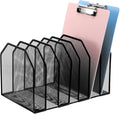 Metal Mesh File Organizer, Adjustable 7 Section Vertical Desk File Holder by Unknown