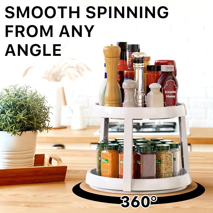 Simple Houseware 2-Tier Lazy Susan Spice Organizer - Image 3