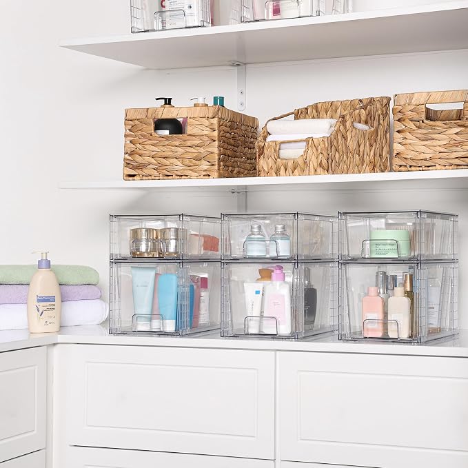 Vtopmart 4 Pack Clear Stackable Storage Drawers, Plastic Drawers - Image 8