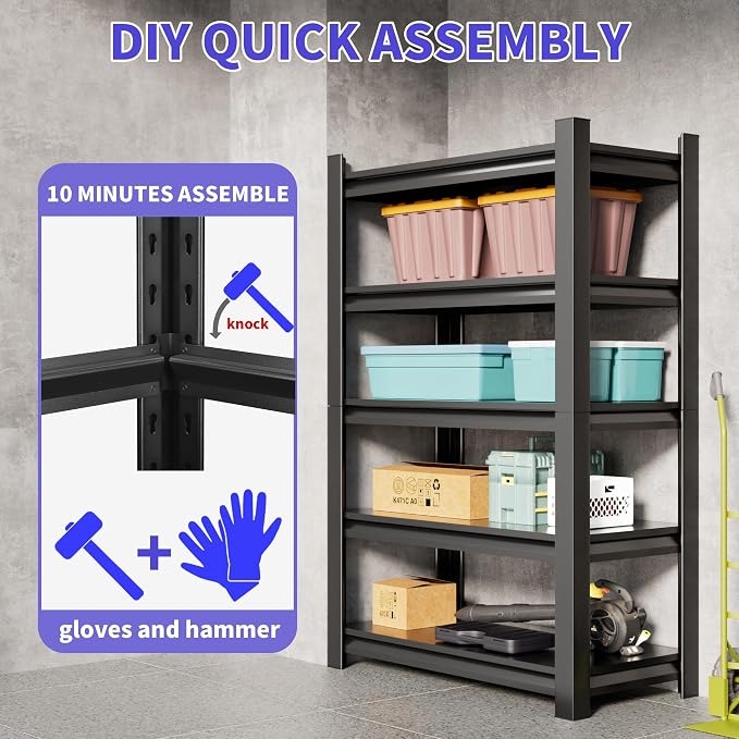 Garage Shelving Unit 24" D x 48" W x 87" H Heavy Duty Storage Shelves Easy - Image 5