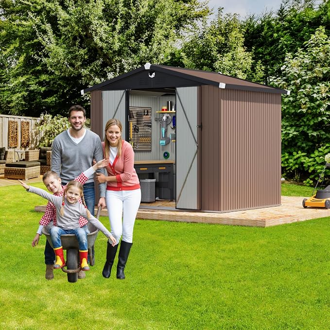 Metal Storage Shed, Outdoor Storage Building 8x6, Large Backyard Shed - Image 8