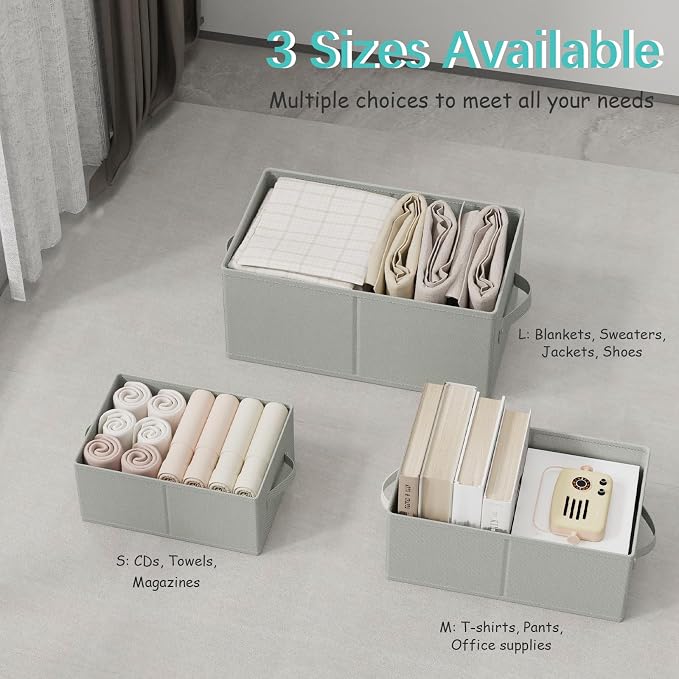 Foldable Closet Organizer, 3 Pack Cube Storage Bin, Clothes Basket - Image 5