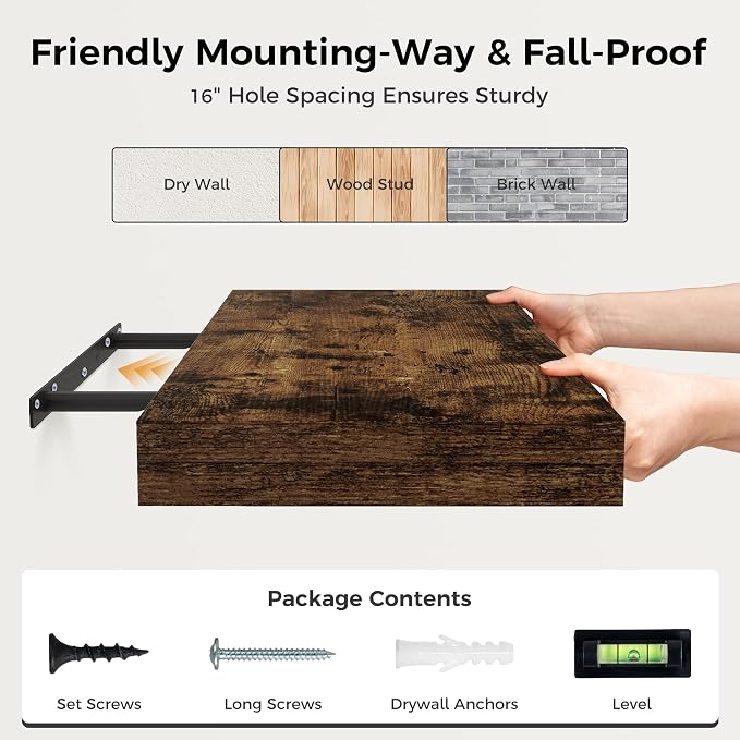 Floating Shelves 36 Inch Long, 12 Inch Deep Floating Shelves - Image 8