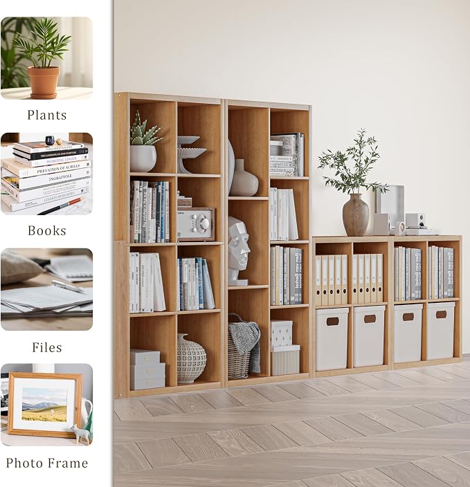 Cube Storage Organizer Bookcase, Decorative 11 inch Open Back Cubical Shelf - Image 8