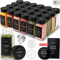 Square Spice Jars with Black Bamboo Wooden Lid Spice Jars with Shaker Insert by EDELHAUS