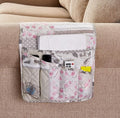 Brilliant Sunshine Grey Cupid and Pink Rose Patchwork Sofa Armrest 5 Pockets by BrilliantSunshine