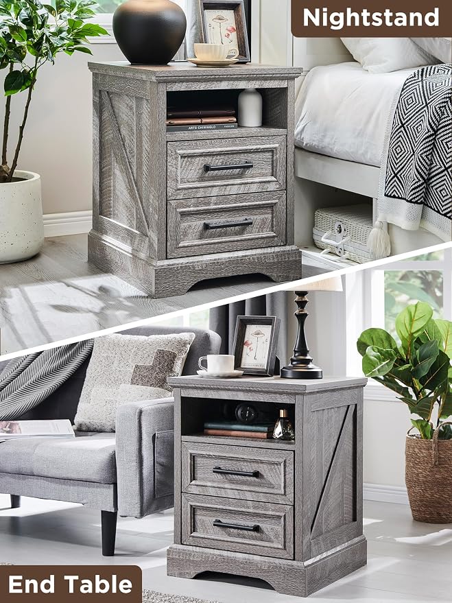 ACCOHOHO 18" Farmhouse Nightstand - Image 7