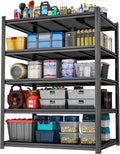Storage Shelves, Garage Metal Shelving Unit, Adjustable, Double-Layer Column by Beaunatixx