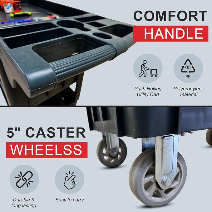 Heavy Duty Rolling Utility Service PP Cart - Image 4