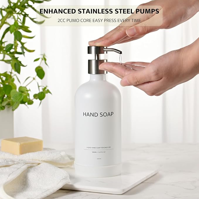 Glass Kitchen Soap Dispenser Set - Image 2