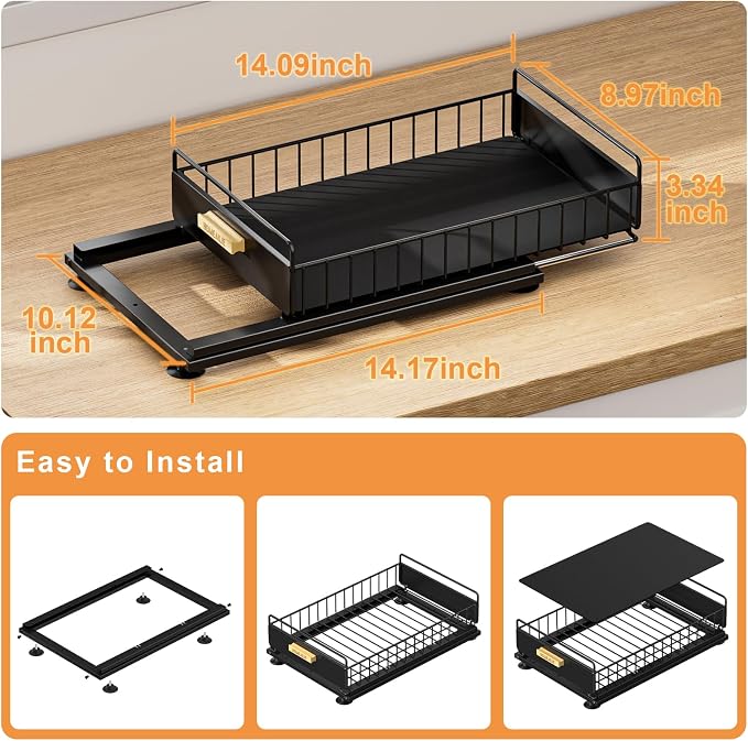 Under Sink Organizer, 2 Packs Under Sink Organizers and Storage, Slide Out Pull - Image 3