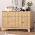 Fluted Dresser for Bedroom, 6 Drawer Dresser for Closet, TV Stand, Storage by Thacuok