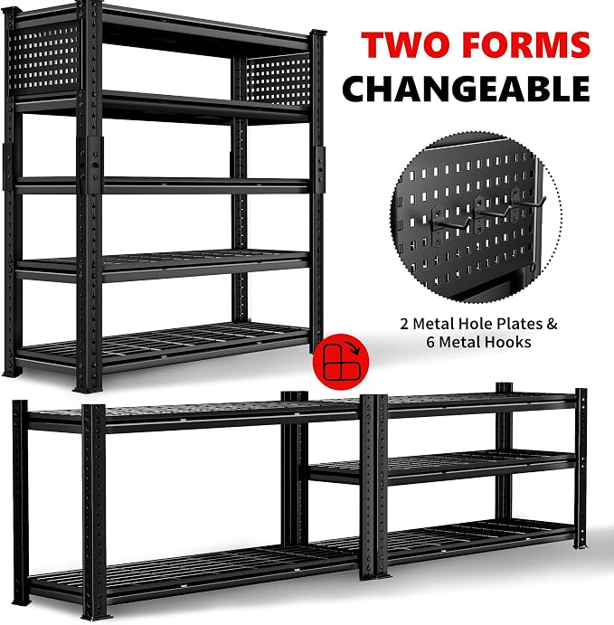 SILVEL 48.2" W Garage Shelving, 5000LBS Heavy Duty Metal Shelving, 2025 Grid - Image 5