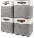13x13 Cube Storage Bins, Collapsible Fabric Storage Box, 4 Pack Closet Baskets by Bagnizer