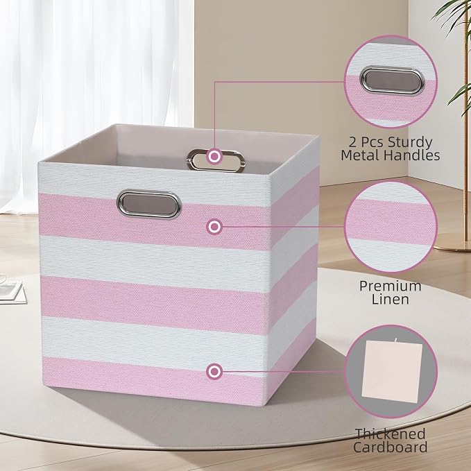 13x13x13 Storage Cube Bins, Foldable Storage Cubes Cubby Baskets Organizer - Image 3