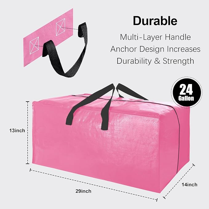 6 Pack Heavy Duty Large Moving Bags W/Backpack Straps - Image 2