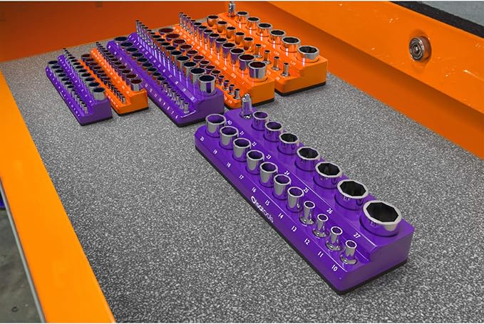 Olsa Tools Magnetic Socket Holder | 1/4-inch Drive | Metric | Purple | Holds 26 - Image 5