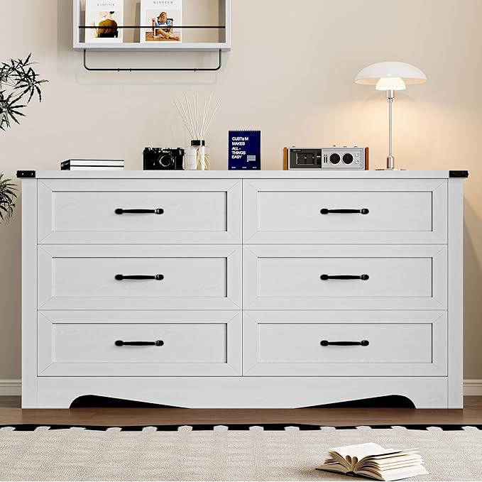 6-Drawer Dresser for Bedroom, Modern Wooden Chest of Drawers - Image 3