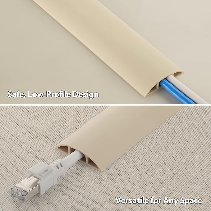 ZhiYo 10ft Cord Covers for Wires on Floor, Cord Hider Floor Hide Extension Cords - Image 3
