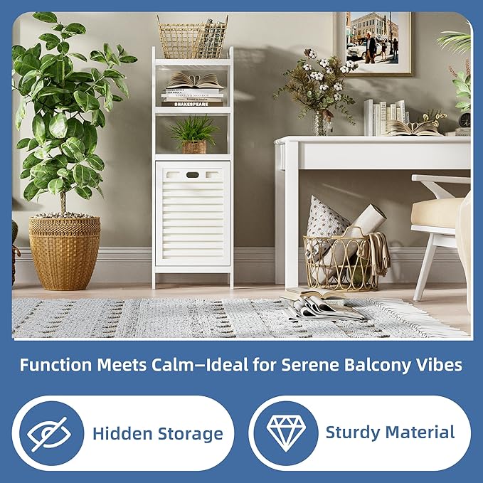 HITNET Bamboo Tilt Out Hamper, Bathroom Laundry Cabinet - Image 5