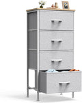 DUMOS Nightstand with 4 Drawers Bedside Table with Removable Fabric Bins Sturdy by DumosLifestyle