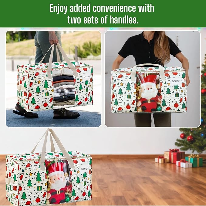 VENO 2 Pack Moving Bags, Large Christmas Storage Bins - Image 5