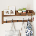 AMBIRD Wall Hooks with Shelf 26.57inch Entryway Wall Hanging Shelf Wood Coat by AMBIRD