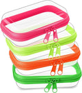 Hoolerry 4 Pcs Hard Clear Zipper Case Makeup Bags Plastic Pencil Pouch by Hoolerry