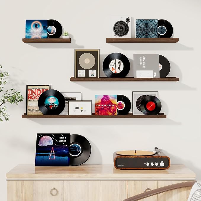 Fun Memories Picture Ledge Shelf, 16 Inch Long Floating Shelves Set of 6 - Image 3