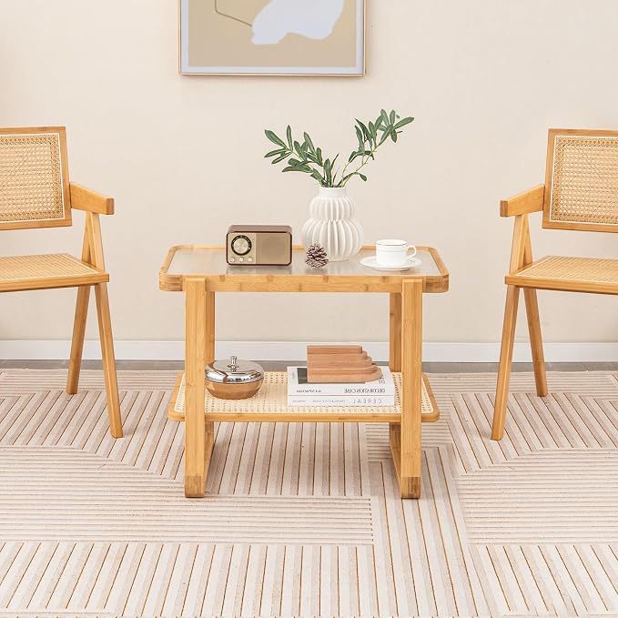 GOFLAME Bamboo Side Table Set of 2 - Image 9