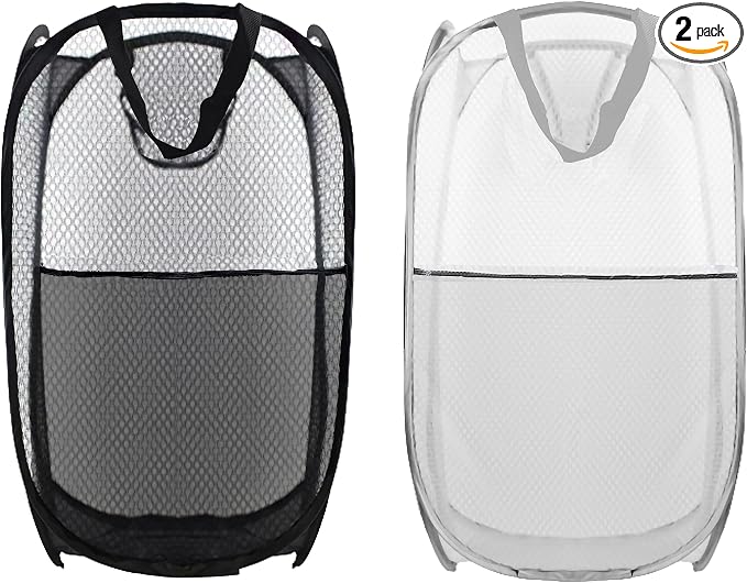 Collapsible Pop Up Laundry Hamper, Extra Large Mesh Foldable Laundry Basket by BuyongwantJewelry