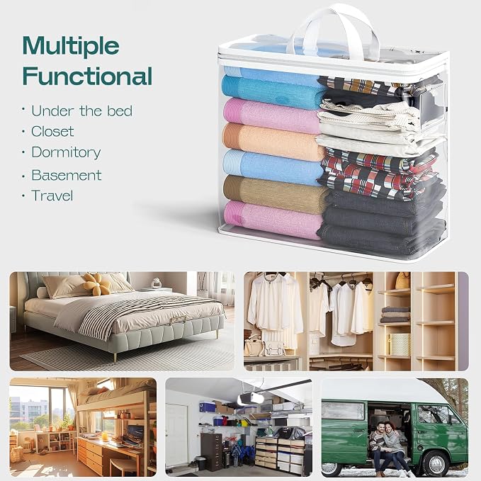 10PACK Clear Zippered Storage Bags - Image 9