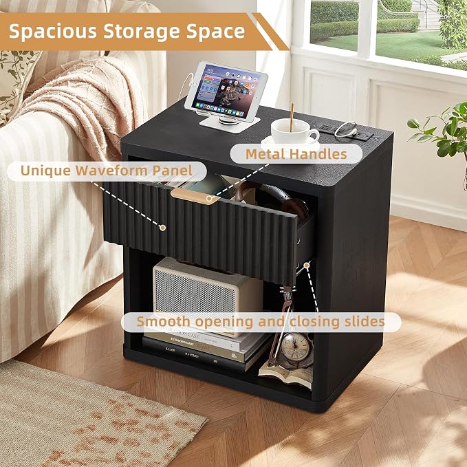 LEYAOYAO Fluted Nightstand - Image 6