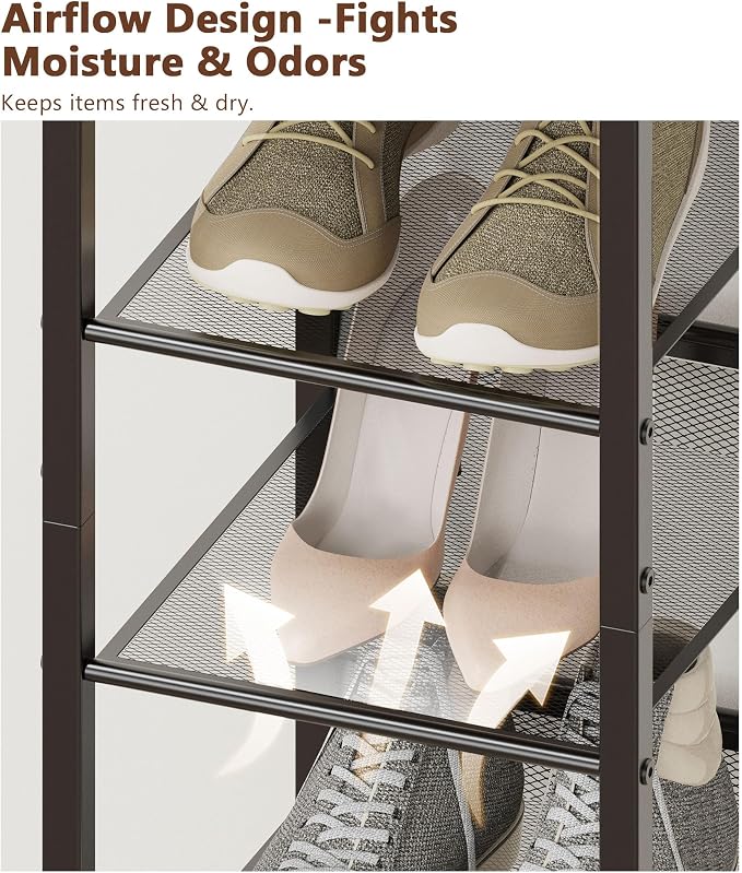 8 Tiers Vertical Shoe Rack, Corner Shoe Storage Organizer, Narrow Shoe Tower - Image 5