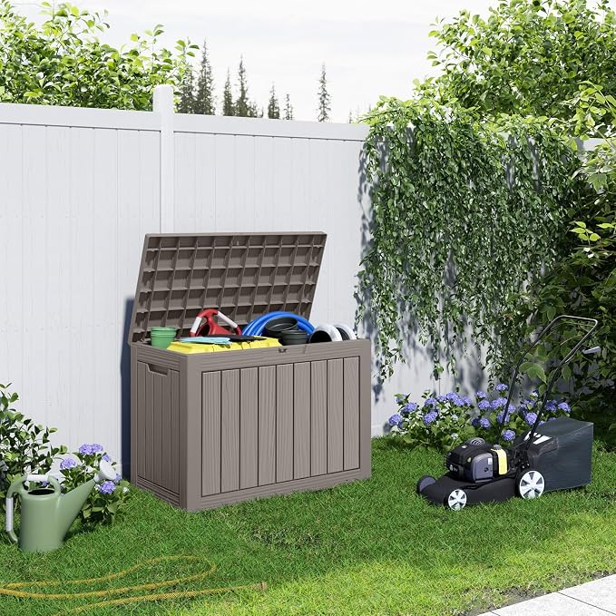 45 Gallon Resin Deck Box, Lockable Patio Outdoor Storage Box - Image 5