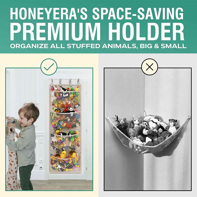 Honeyera The Original Storage for Stuffed Animals, Over Door Organizer for - Image 3