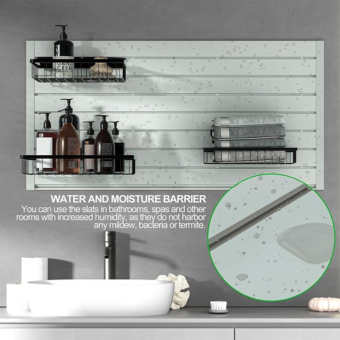 RELIANCER PVC Slat Wall Panels, 4ft by 4ft Garage Wall Organizer Storage System - Image 4