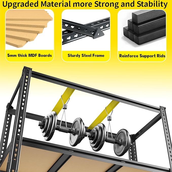 48" W Garage Shelving Heavy Duty 3200LBS Garage Storage Shelving, 5 Tier - Image 7