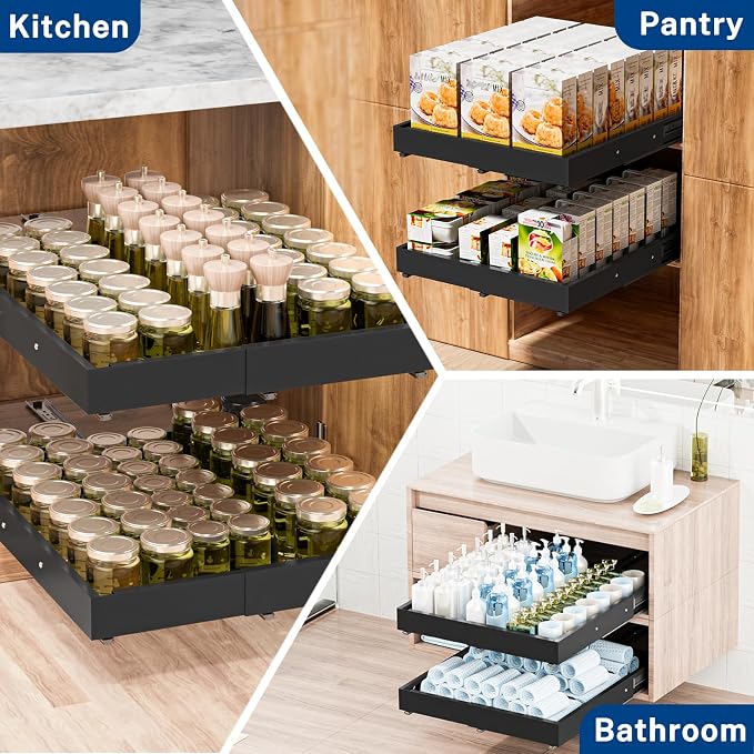 Pull Out Cabinet Organizer ExpandableW &D, Insputer Slide Out Drawers - Image 8