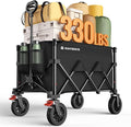 Wagons Carts Foldable, Collapsible Foldable Wagon 330lbs Capacity, Large by Raynesys
