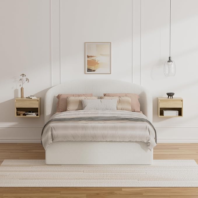 Floating Nightstand Set of 3, Wall Mounted Bedside Table - Image 6