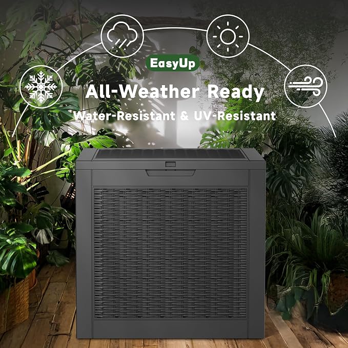 EasyUp 35 Gallon Resin Deck Box Waterproof, UV Resistant Outdoor Storage Box - Image 4
