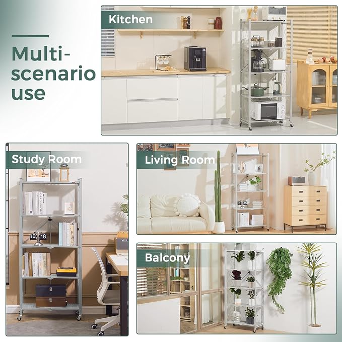DEANIC 5 Tier Foldable Storage Shelves - Image 3