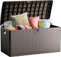 80 Gallon Deck Box, Double Layer Waterproof Resin Outdoor Indoor Storage Box by Unknown