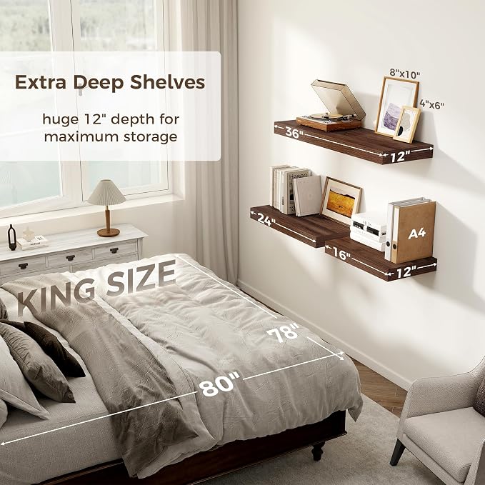 Floating Shelves 36 Inch Long, 12 Inch Deep Floating Shelves - Image 6