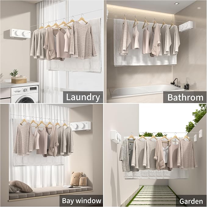 JOOM Retractable Clothesline Indoor Outdoor Clothes Line - Image 6