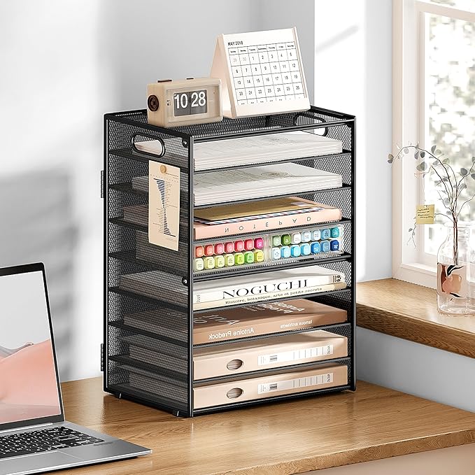SUBEKYU 9 Tier Paper Organizer for Desk - Image 5