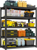 Storage Shelves, Garage Metal Shelving Unit, Adjustable, Double-Layer Column by Beaunatixx