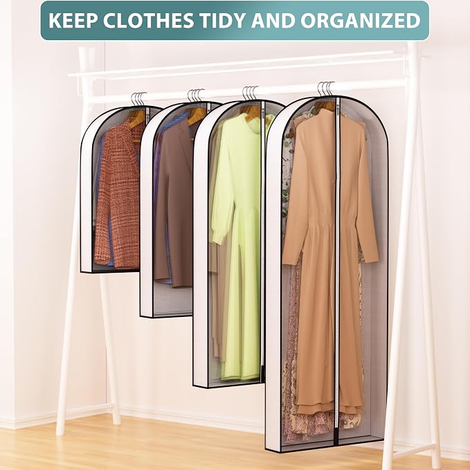 60” Garment Bags for Hanging Clothes 4” Gusseted - - Image 6