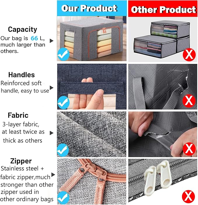 Large Capacity Clothes Storage Bags, Stackable Storage Organizer - Image 3